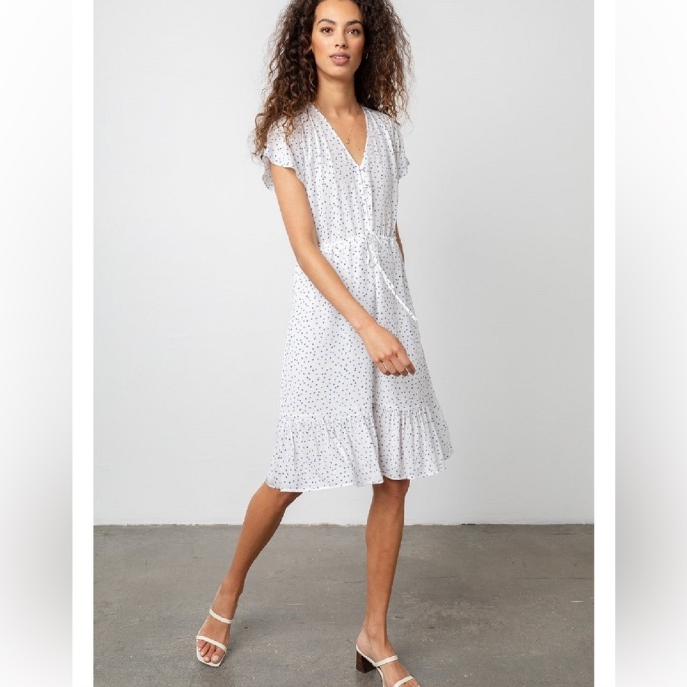 Rails 'Kiki' Dress in WHITE WISTERIA L Floral Feminine Delicate Vacation Coastal - Picture 4 of 16